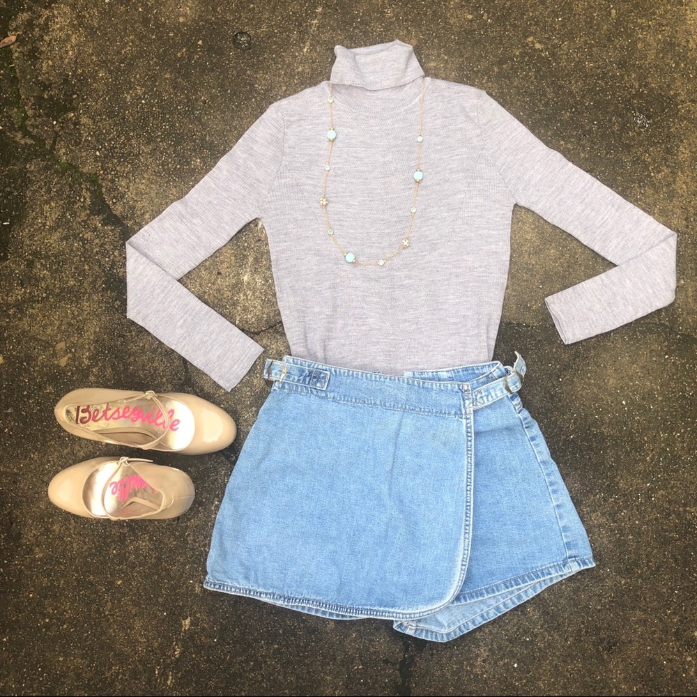 Vintage Guess Denim High-Rise Skort with V back